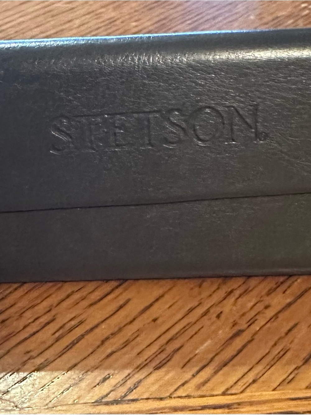Stetson Brown Leather Accessory Case with Debossed Logo